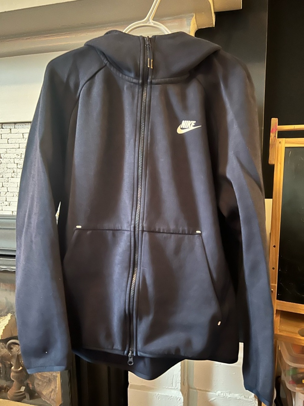 Nike Men's Navy Tech Fleece Zip Hoodie